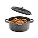 ROSSETTO 28cm Cocotte avec couvercle 7.0L, cocotte ronde en aluminium, revêtement anti-adhésif, va au lave-vaisselle, convient pour l'induction sur tous les types de cuisinières et de fours, Noir
