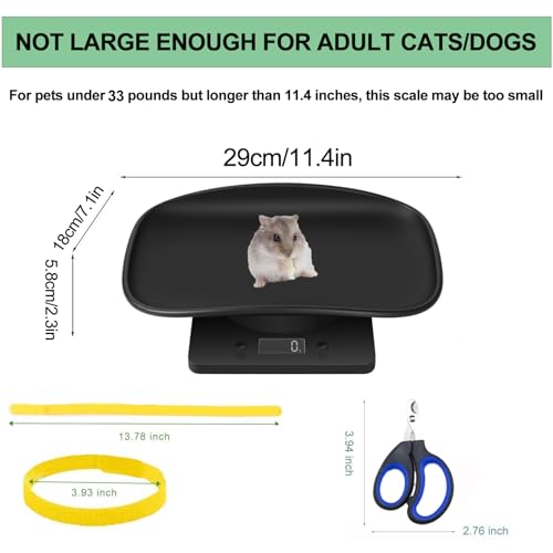 Image of Puppy Scales for Weighing, Multi-Function LCD Digital Puppy Scale for whelping with 15 Puppy Collars,Tape Measure＆Nail Clipper, Baby Scales for Small Dogs Cats Crawl Pet, Capacity up to 33 lb