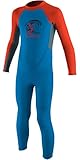 trajes juveniles para hombres Sistema YKK Back Zip ONeill Toddler Kids Juvenil Juvenil Juvenil Reactor 2MM Volver Zip Traje Azul neón Azul - 100% Fluidflex - YKK Back Zip System