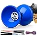 MAGICYOYO Pro Triple Bearing Medium 5” Blue Chinese Yoyo Diabolo Toy with Carbon Sticks+1 Net Bag + 2 Extra Strings, High Performance Chinese Yoyo Diabolo Skill Toy