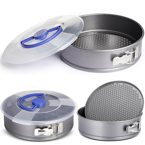 Teenyyou 2 Pcs Springform Cheesecake Pan with Lid - 10 Inch Non-Stick Round Bakeware for Cakes, Pies, and Pizza