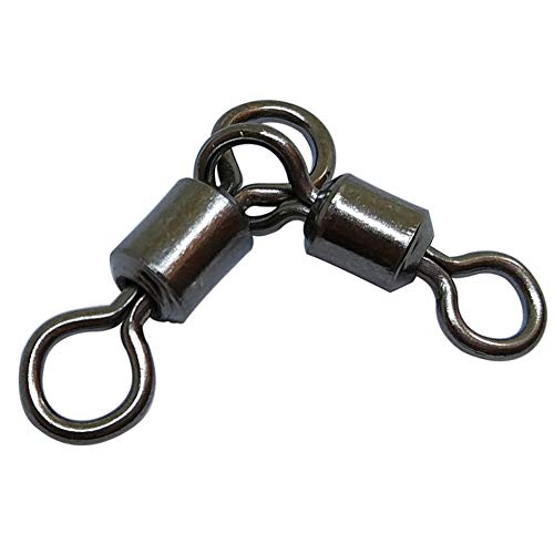 50Pcs 3 Way Swivels Fishing,Heavy Duty Crane Swivel Fishing Slid 3-Way T Turn Swivel For Typing Double Drop Rigs For Fresh And Saltwater (1X2#-Length/Rated:0.79"/88Lb) #TOP3