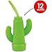 Fun Express 12 Pieces Cactus Shaped Molded 12 oz Cups, BPA Free Plastic, Party Supplies, Light Green - VBS Vacation Bible School Supplies/Decor