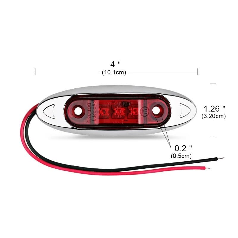 10 SZTUK Samochód 12V 24V Światło obrysowe boczne Lampa obrysowa Ciężarówka Van Światła przyczepy Czerwone światło ostrzegawcze(Yellow)