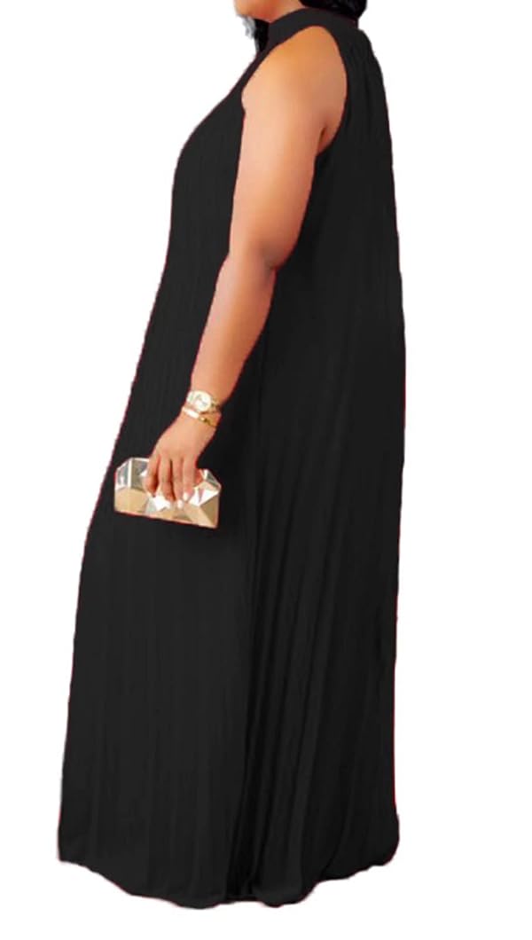 Aro Lora Womens Plus Size Chiffon Loose Long Maxi Dresses Black by Aro Lora - Used condition - US$35.34