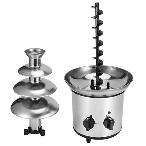 Stainless Steel Chocolate Fountain Chocolate Fondue Maker Four layer Chocolate Fondue Machine large capacity easy to for cafes restaurants(British Flag Type), chocolate fountain by Astibym - Used condition - Image 3