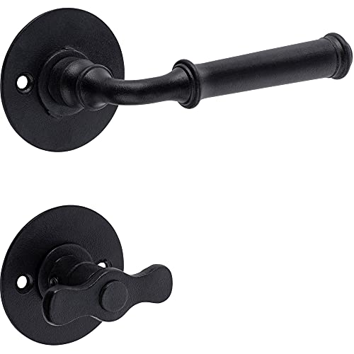 Preisvergleich Produktbild Gedotec Drückergarnitur Antik schwarz verzinkt - MIRA / 1 Stück Türklinke WC - Badezimmer / Türbeschlag - Maße (L x B x H) 13 x 3,8 x 6 cm / inklusive Befestigungsmaterial / Türgriff - Türbeschläge