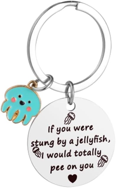 COLORFUL BLING Friendship Funny Jellyfish Keychain Funny Friendship Gift for Teen Birthday Graduation Gifts