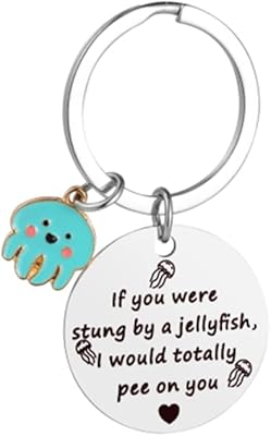 COLORFUL BLING Friendship Funny Jellyfish Keychain Funny Friendship Gift for Teen Birthday Graduation Gifts-A style