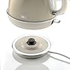 Ariete Vintage Wasserkocher 2869, Retro Elektrischer Wasserkocher mit Sichtbarem Wasserstand, Kabellosem 360°-Sockel, Abschaltautomatik, Teesieb, Fassungsvermögen 1,7 l, Edelstahl, 2000 W, Beige