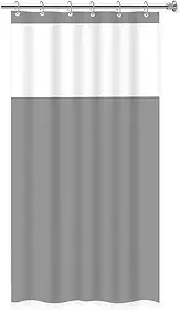 Cortina para Box de Banheiro em PVC com Visor 1,38m x 1,98m Impermeável Antimofo (Cinza)