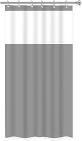 Cortina para Box de Banheiro em PVC com Visor 1,38m x 1,98m Impermeável Antimofo (Cinza)