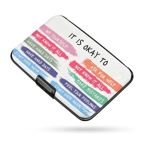 Credit Card Holder RFID Aluminum card case Its Okay mini Wallet Women Men