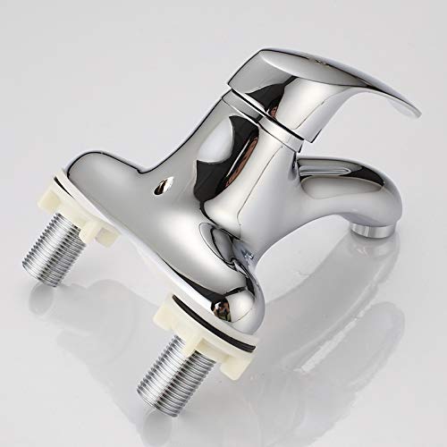 Grifo de cobre de doble agujero con agua fría y caliente para lavabo de baño 5