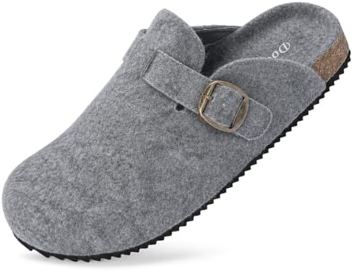 Dokela Hausschuhe Damen Herren Winter Clogs Warm Gefüttert | Filz Pantoffeln,Kork Fußbet,Mules,Warm,bequemes,rutschfest,schlappen,Filzclog,für Haus und Garten