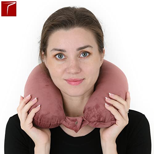 Image of Trajectory Supercomfy Rose Neck Pillow Rest Cushion(Pack of 2) for Travel in Flight car Train Airplane with 2 Years Warranty for Sleeping for Men and Women