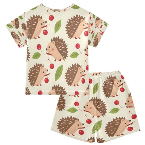 senya Short Sleeve Pajamas Sets Summer Cotton Sleepwear Hedgehog and Cherry2