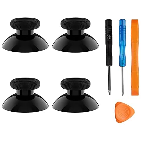 inRobert 4pcs Replacement Thumbsticks Compatible for Xbox Series X/S Controllers, Equipped with Screwdriver and Pry Tool (Black) Cover