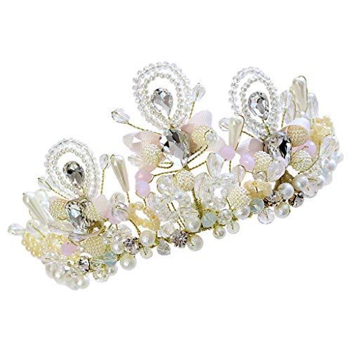 Corona Diamante de imitación Novia Diadema Princesa Tomar una Foto Accesorios para espectáculos de Boda (Color: A)