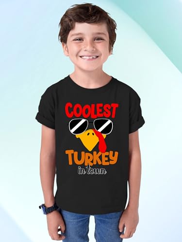 Coolest Turkey in Town Thanksgiving Shirts for Kids Funny Cool Sunglasses Youth Tshirt2