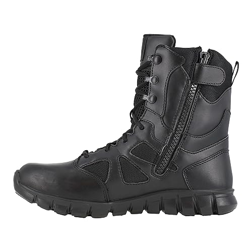 Reebok Men's Rb8805 Sublite Cushion Soft Toe 8" Tactical Boot with Side Zipper Black Military3