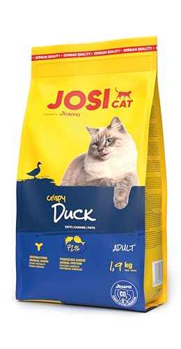 JosiCat Crispy Duck, 1 x 1,9 kg, Comida para Gatos con Delicioso Pato y valiosos ácidos grasos, vitaminas y oligoelementos, alimento seco Premium para Gatos Adultos, Powered by Josera, 1 Unidad