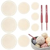 9 PcsBase para Bolsos Crochet, 10/15/20 cm Base de Madera para Cesta de...