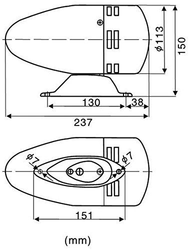 Vixen Horns Loud Old Fashion Motor Driven Stainless Steel Metal Alarm/Siren (Air Raid) Chrome 12V Vxs-9070S #TOP3
