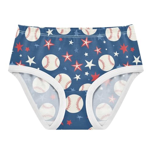 Wusikd Baseballs Stars Girls' Underwear Cotton Girls Briefs Soft Toddler Underwear 2T - Main Image