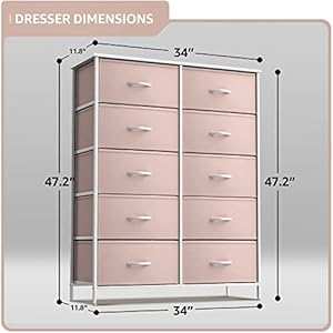 Sorbus kids dresser with 10 drawers and 5 drawer tv stand bundle matching furniture set storage unit organizer chests for clothing bedroom kids rooms nursery closet pink  urban country home decor