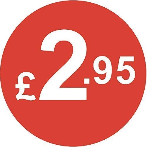 Pack of 500-20mm Price Stickers - Choose from 10p to £95 - Bright Red - Many Prices to Choose from (£2.95 - Red) — image 1