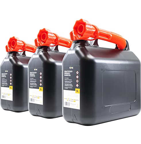 HOBBYZOO Benzinkanister 5L Aus Metall - Sichere Kraftstoffkanister Mit Ausgießer