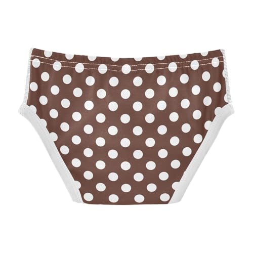 ODAWA Boys Cotton Briefs Underwear White Brown Retro Polka Dot Toddler Cotton Underwear 3t Underwear Boys2