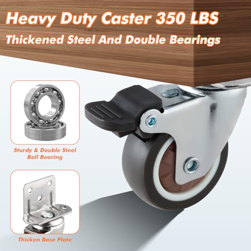 GcFoir Conjunto de 8 Rodas Giratórias de Montagem Lateral de 1