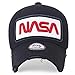 ililily NASA Worm Logo Embroidery Baseball Cap Mesh Snap Back Trucker Hat (Medium, Black)