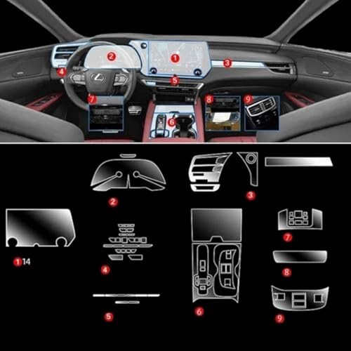 Película TPU para Lexus RX consola central 2023-2025 protector transparente 4