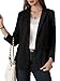 Kelyaa Womens One Button Blazer Casual Open Front Long Sleeve Suit Jackets Business Work Office Blazers with Pockets Black