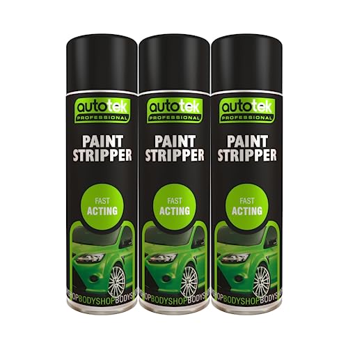 Autotek Fast Acting Paint Stripper Multi-Purpose Aerosol Spay Can 500ml x3