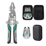 LYNCLYFELOOP 18 in 1 Wire Stripper Cutter Foldable Tool with Portable Storage Bag，Multifunctional Foldable Crimper and Stripper Electrical Pliers，Electrical Multitool for Strippers, Cutters, Crimping