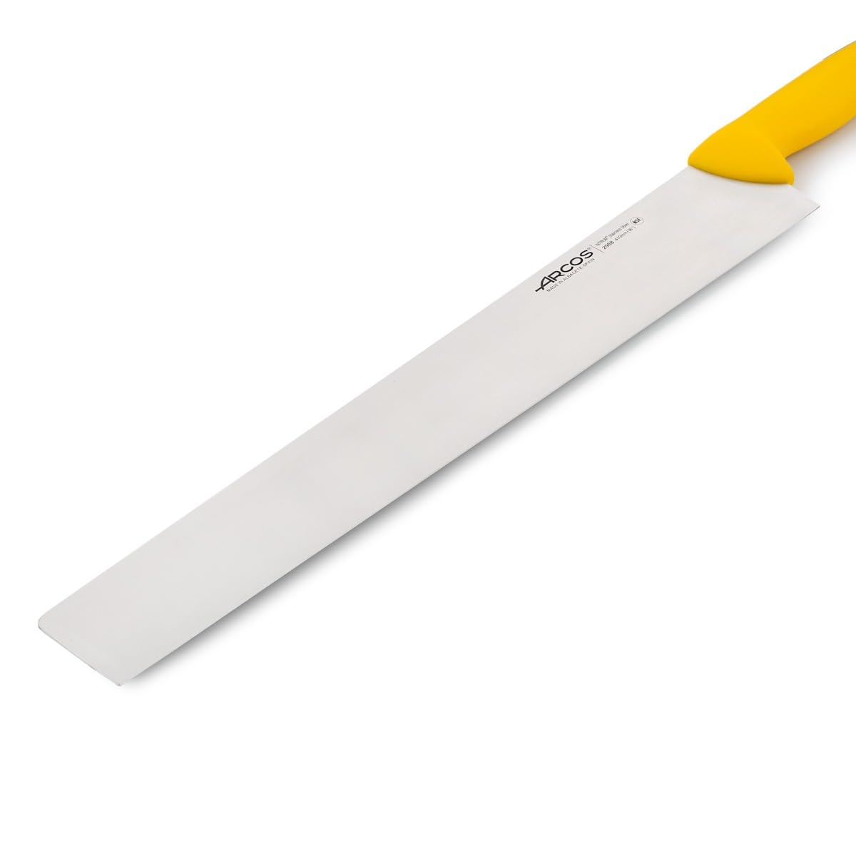 Arcos Serie 2900 - Cuchillo Salami/Queso - Hoja de Acero Inoxidable NITRUM de 410 mm - Mango inyectado en Polipropileno Color amarillo