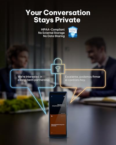 Image of iFLYTEK AI Language Translator Device - 2-Year Free Global Data & Real-Time Voice Translation Device, HIPAA-Compliant, 60 Languages & 18 Offline Packs for Business and Travel, Blue