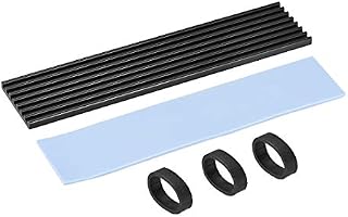 sourcing map Aluminum Heatsink Kit 70x22x3mm Black with Silicone Thermal Pads for M.2, for 2280 SSD