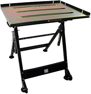 NTG Folding Welding Table With Stepless Tilt, Workbench With Steel Plate  Workbench Workshop Table