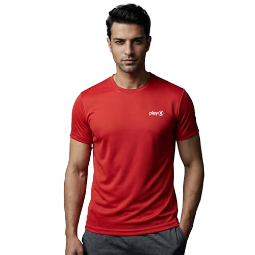 Image of playR Men Adult Core Run Tee - Activewear DRIVENT Lightweight Breathable T-Shirt for Men, Sports Tee for Gym, Running, Workout, Training, Fitness & Casual Everyday Wear Comfort - All-Season