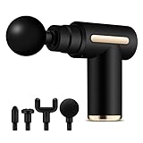 Mini controle lcd arma de massagem profunda massageador muscular dor corporal pescoço massagem exercício relaxamento emagrecimento moldar alívio da dor… (Preto)