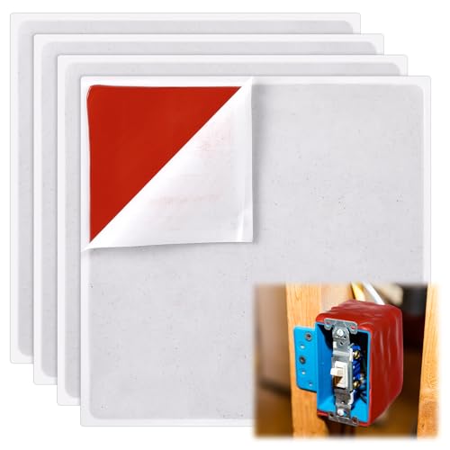 Nuanchu 4 Pcs 7x7 Inches Acoustic Outlet Soundproofing Putty Fire Stop Putty Pads for Electrical Outlets Switch Boxes Fixtures Wall Ceiling Windows Doors Pipes Duct Gaps for Home Recording Studios