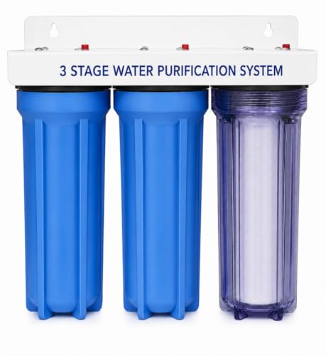 Classic 3-Stage Under Sink Water Filtration System for Drinking Tankless High Capacity Sediment + GAC + Carbon | High Flow Water Purifier for Home Office Cafeteria and restaurants.