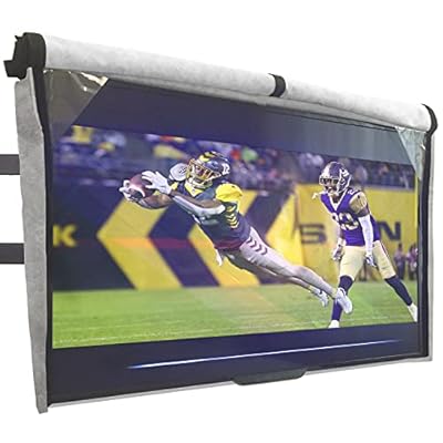 Outdoor TV Cover 40, 42, 43 inch - WITH FRONT FLAP - Weatherproof, Waterproof protection, Soft Interior, With Bottom cover - Gray