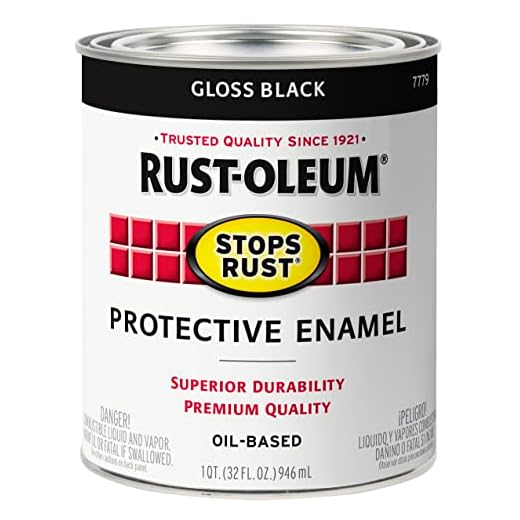 Rust-Oleum 7779504 Protective Enamel Paint Stops Rust, 32-Ounce, Gloss Black