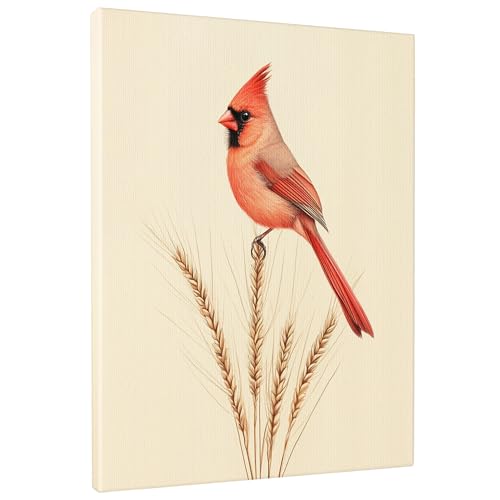 Toile oiseau cardinal d'automne, cadeau déco idéal pour tous